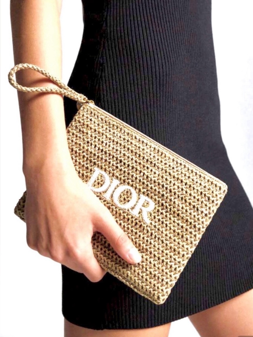 Dior Raffia Wristlet